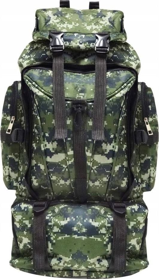 Rucsac universal multifunctional tip militar, cu 6 buzunare, capacitate 70L, 65x18x35cm, camuflaj