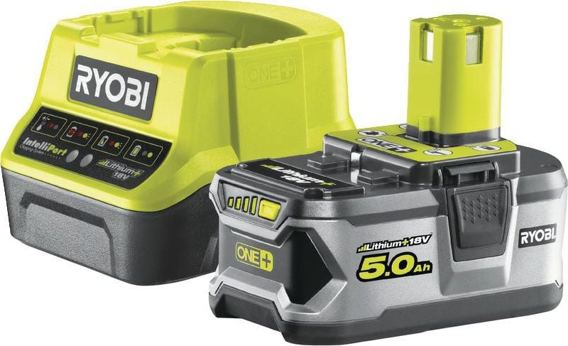 Set acumulator Li-Ion ONE+ 5.0 Ah + incarcator, RC18120-150, Ryobi