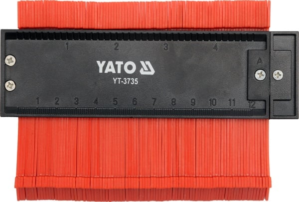 Sablon pentru masurat profile Yato YT-3736, Plastic, Magneti, 125 mm, Negru/Rosu