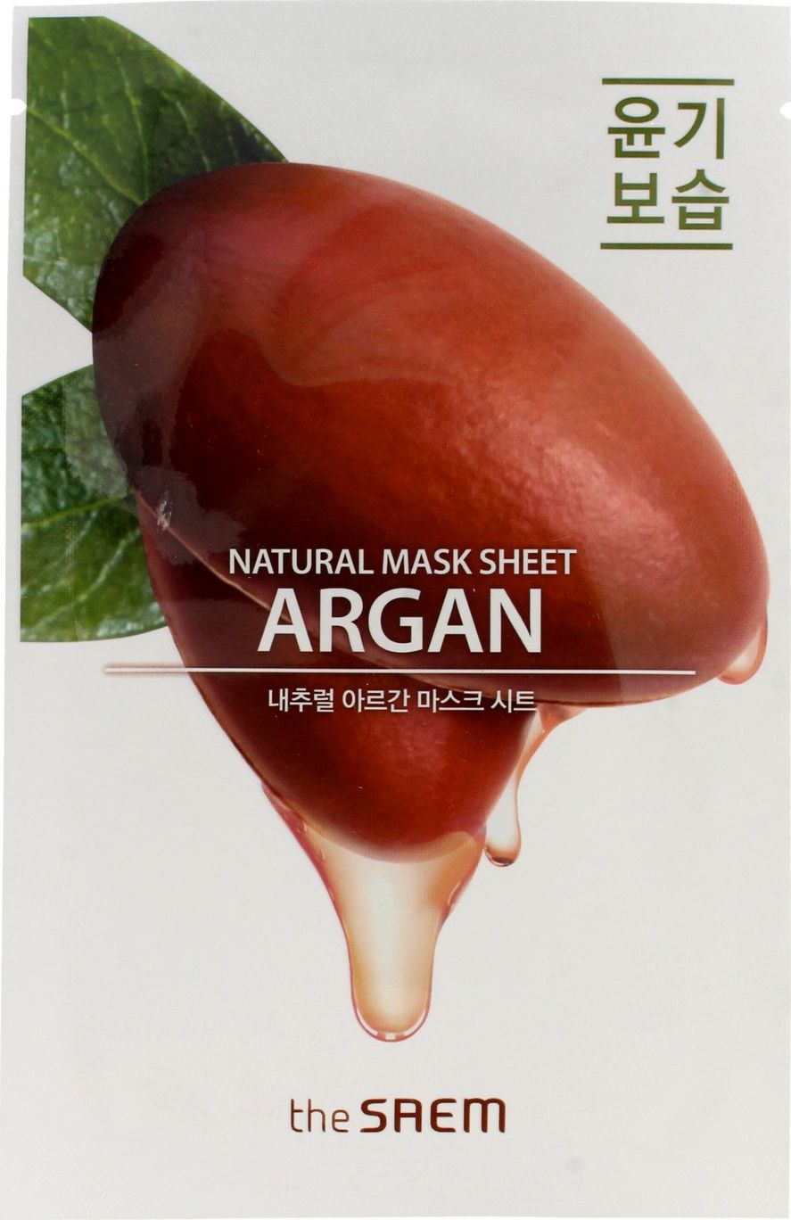 SAEM Face Mask Natural Mask Sheet Regenerating Argan Mask 21ml