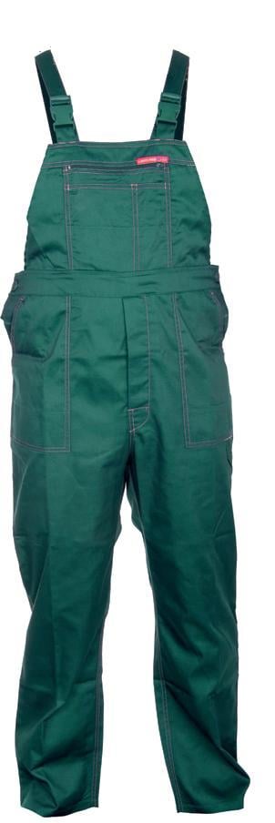 Salopeta lucru subtire, talie si bretele ajustabile, 6 buzunare, cusaturi duble, marime 2XL/H-182, Verde