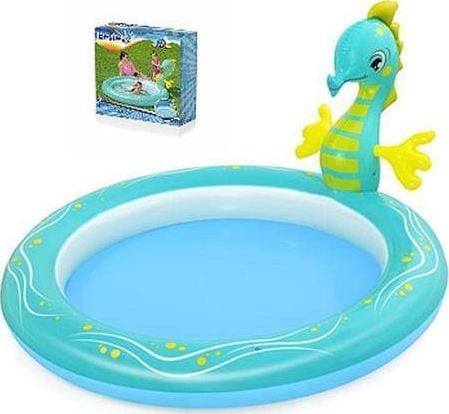 Saltea gonflabila Bestway, Seahorse Sprinkler Pool, 1.88m x 1.60m x 86cm