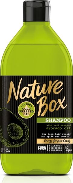 Sampon Nature Box cu ulei de avocado pentru par deteriorat, 385 ml