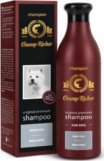 Sampon pentru caini, Champ Richer, White fur, 250 ml