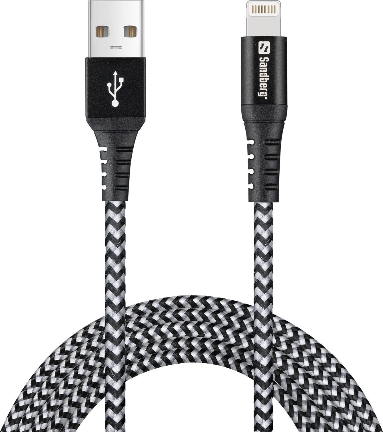 Sandberg USB-A - Cablu USB Lightning 2m alb și negru (441-41)