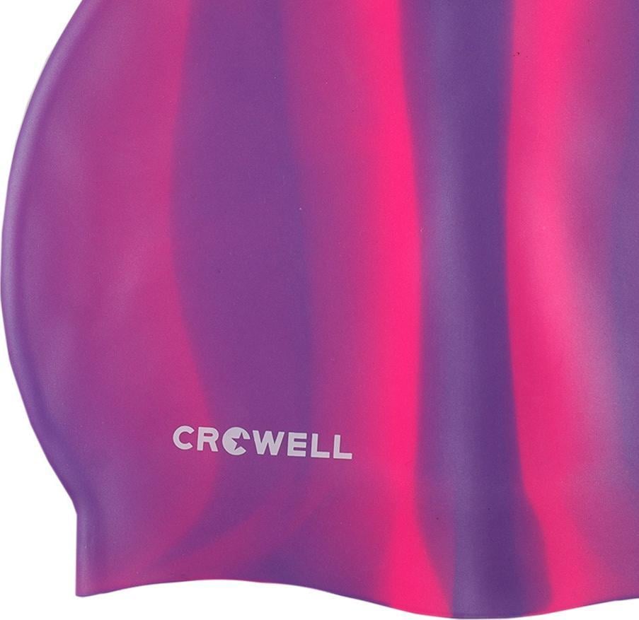 Șapcă de înot Crowell din silicon Crowell Multi Flame violet-roz col.05