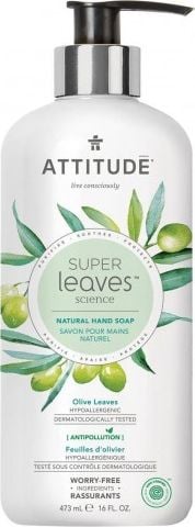 Sapun lichid de maini ecologic din frunze de maslin, Attitude Super Leaves, 473 ml