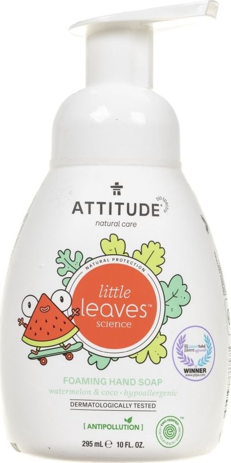 Sapun spuma ecologic pentru maini pentru copii, penene si cocos, Attitude Little Leaves, 295 ml