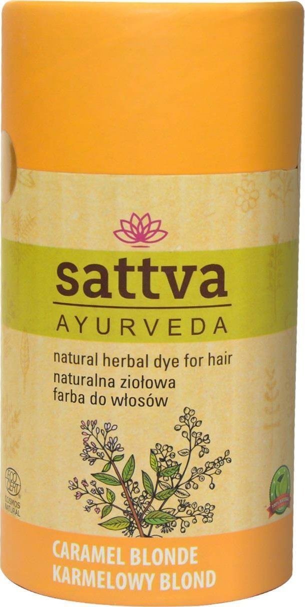 Sattva SATTVA_Vopsea naturală pe bază de plante pentru păr Vopsea naturală de păr pe bază de plante Blond Caramel 150g