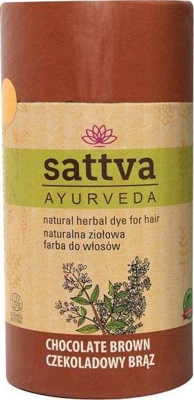 Sattva SATTVA_Vopseaua naturală pe bază de plante pentru păr Vopsea naturală de păr pe bază de plante Maro ciocolată 150g