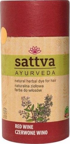 Sattva SATTVA_Vopseaua naturală pe bază de plante pentru păr Vopsea naturală de păr pe bază de plante Vin roșu 150g
