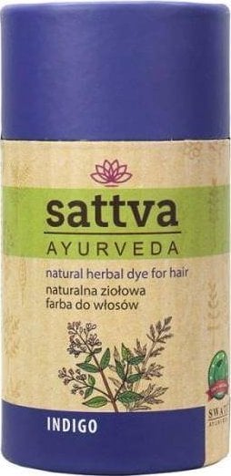 Sattva SATTVA_Vopseaua naturală pe bază de plante pentru păr Vopsea naturală de păr din plante Indigo 150g