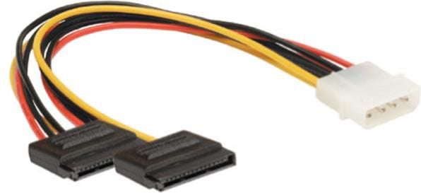 Cabluri - Cablu savio Adapter zasilania Molex (IDE) - 2x SATA (SAVAK-13)