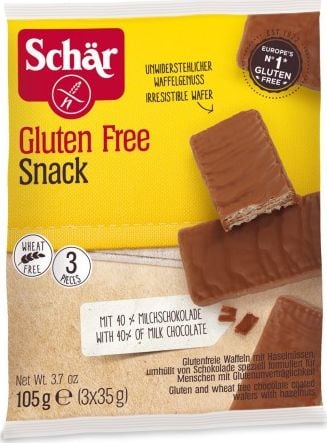 Napolitane Schar Snack in ciocolata (3x35g) fara gluten 105 g Schar