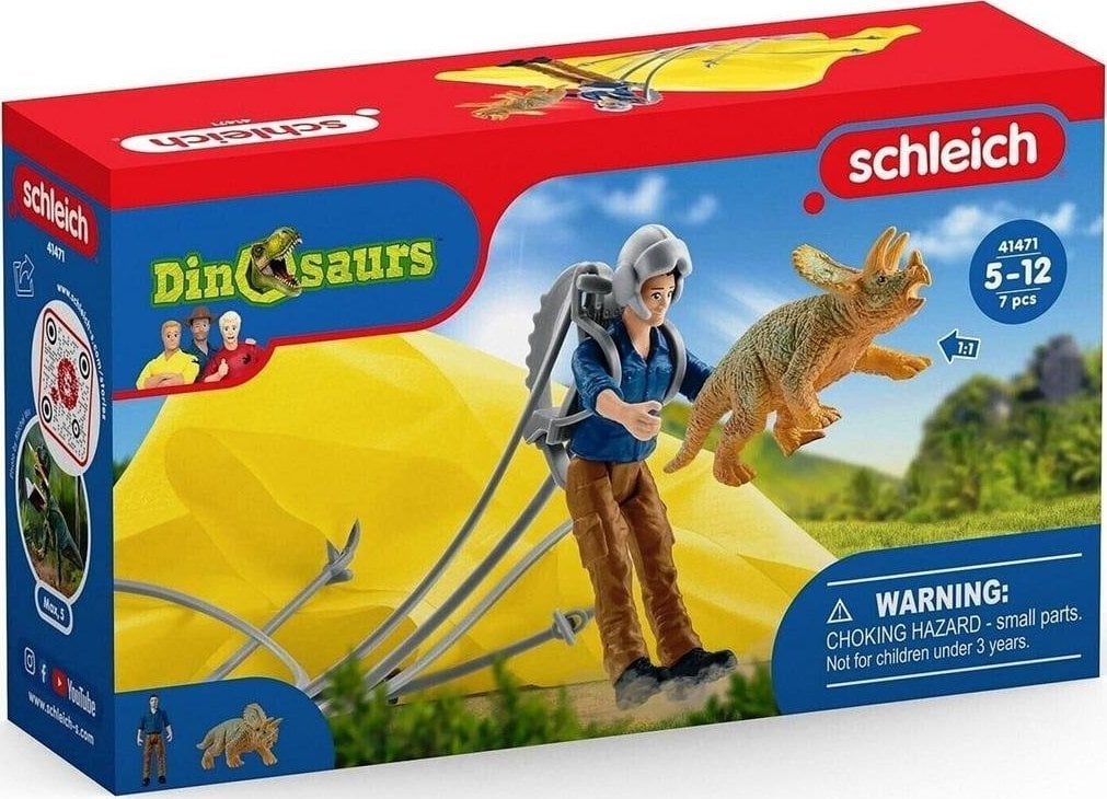 Schleich Schleich Dinozauri Dino salvare cu parașuta, figurină