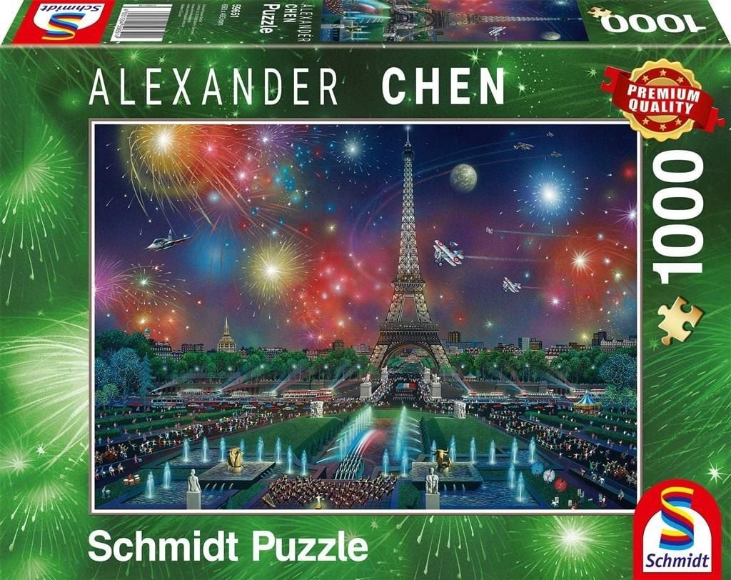 Schmidt Spiele Puzzle 1000 de artificii peste Turnul Eiffel G3