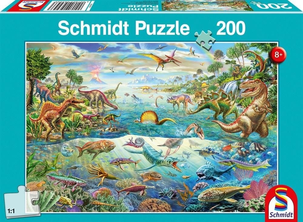 Puzzle Schmidt pentru copii 200 piese: Descopera dinozaurii