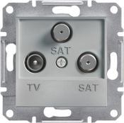 Priza TV-SAT-SAT de capat (1dB) fara rama, aluminiu Schneider Asfora
