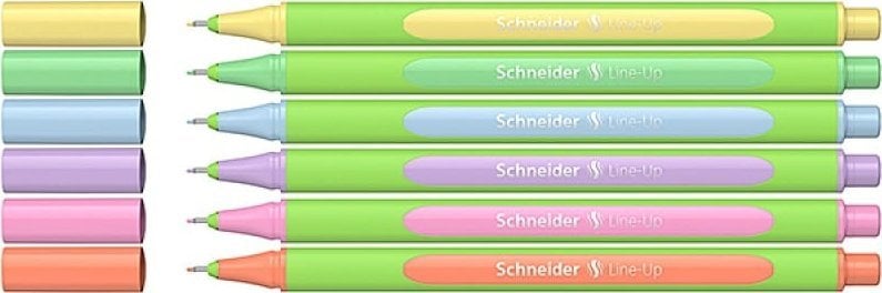 Schneider Fineliner SCHNEIDER LINE-UP PASTEL, 0,4mm, 6 buc, cutie cu cuier - mix de culori