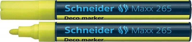 Markere - Marker cu cretă Schneider SCHNEIDER Maxx 265 Deco, rotund, 2-3mm, pandantiv, galben