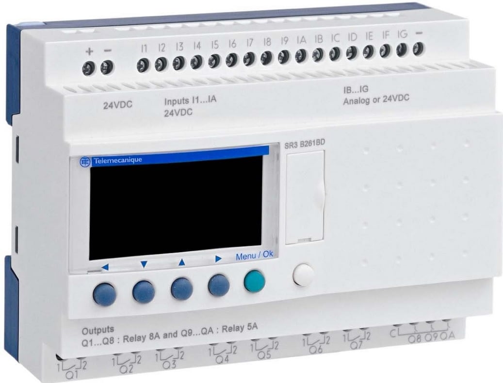 Modular Smart releu RTC, LCD 24VDC ieșiri 16 intrări 10 SR3B261BD