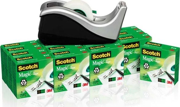 Scotch bandă adezivă 19mmX33m cristal 16pcs + C60 feeder 8-1933R16C60