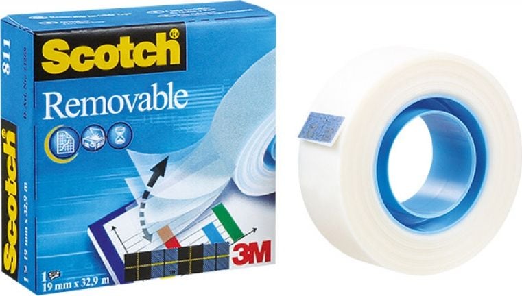 Scotch Magic bandă peel-off mată 19mmx33m