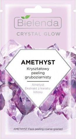 Scrub Grosier cu Granule de Cristal Crystal Glow Amethyst, Bielenda, 8g