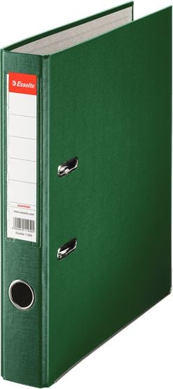 Biblioraft A4 ESSELTE Economy, plastifiat PP, margine metalica, 50 mm - verde