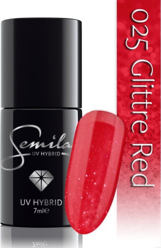 Oja Semipermanenta Semilac 025 Glitter Red 7 ml