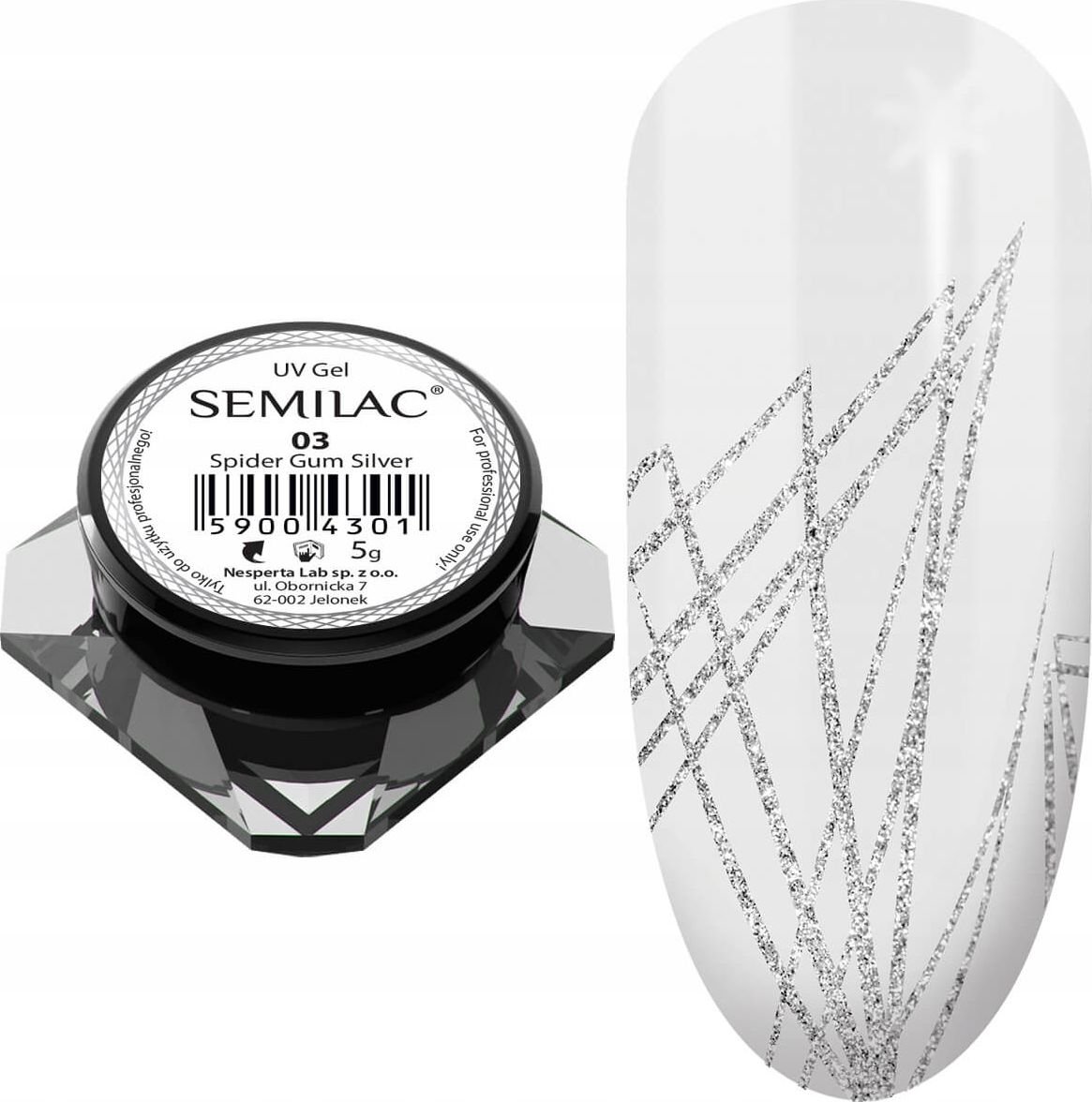 Semilac Semilac Gel pentru decorare Spider Gum 03 Silver universal