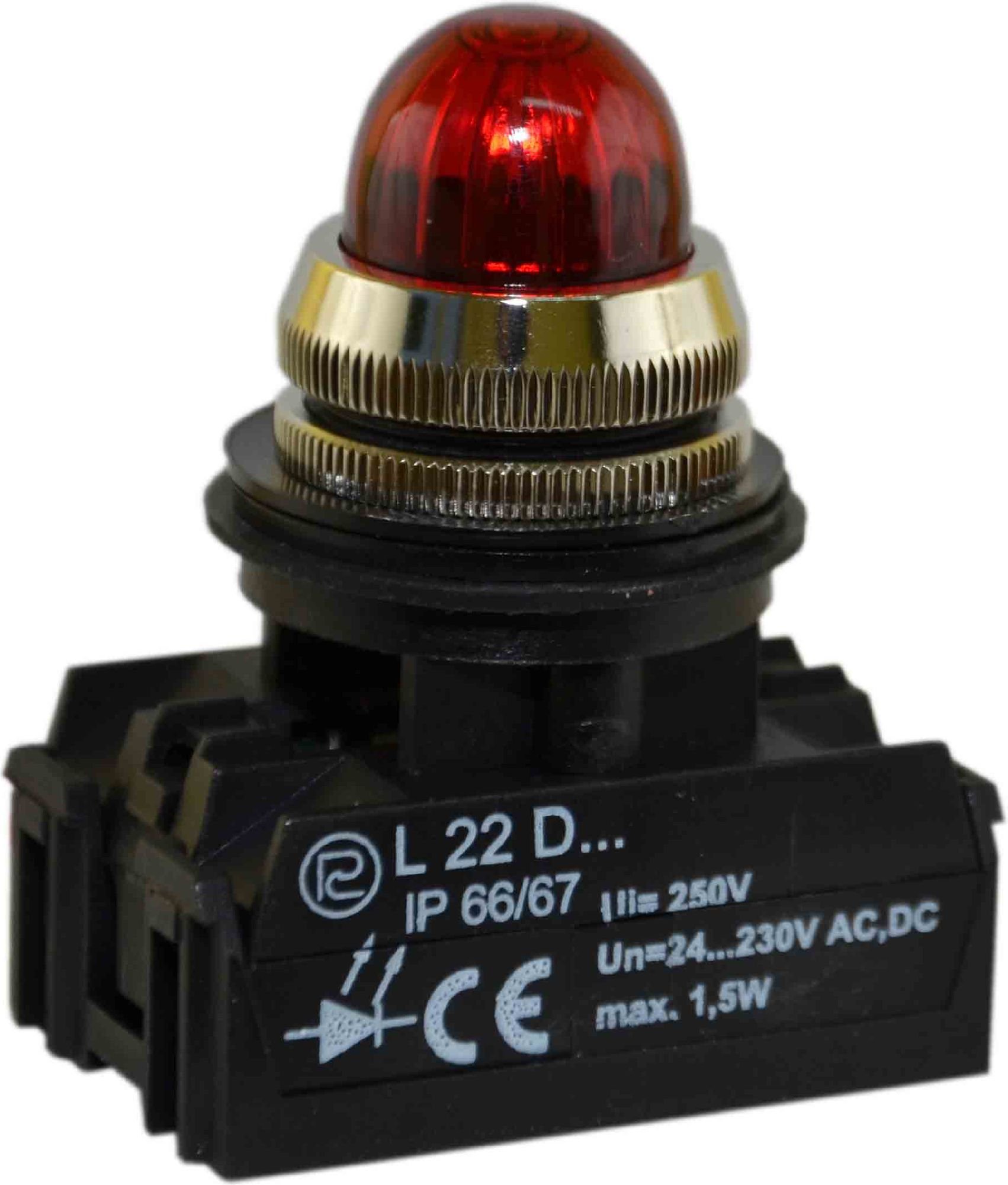 Semnal luminos 22mm roșu 24 - 230V AC / DC (W0-LDU1-L22GD C)