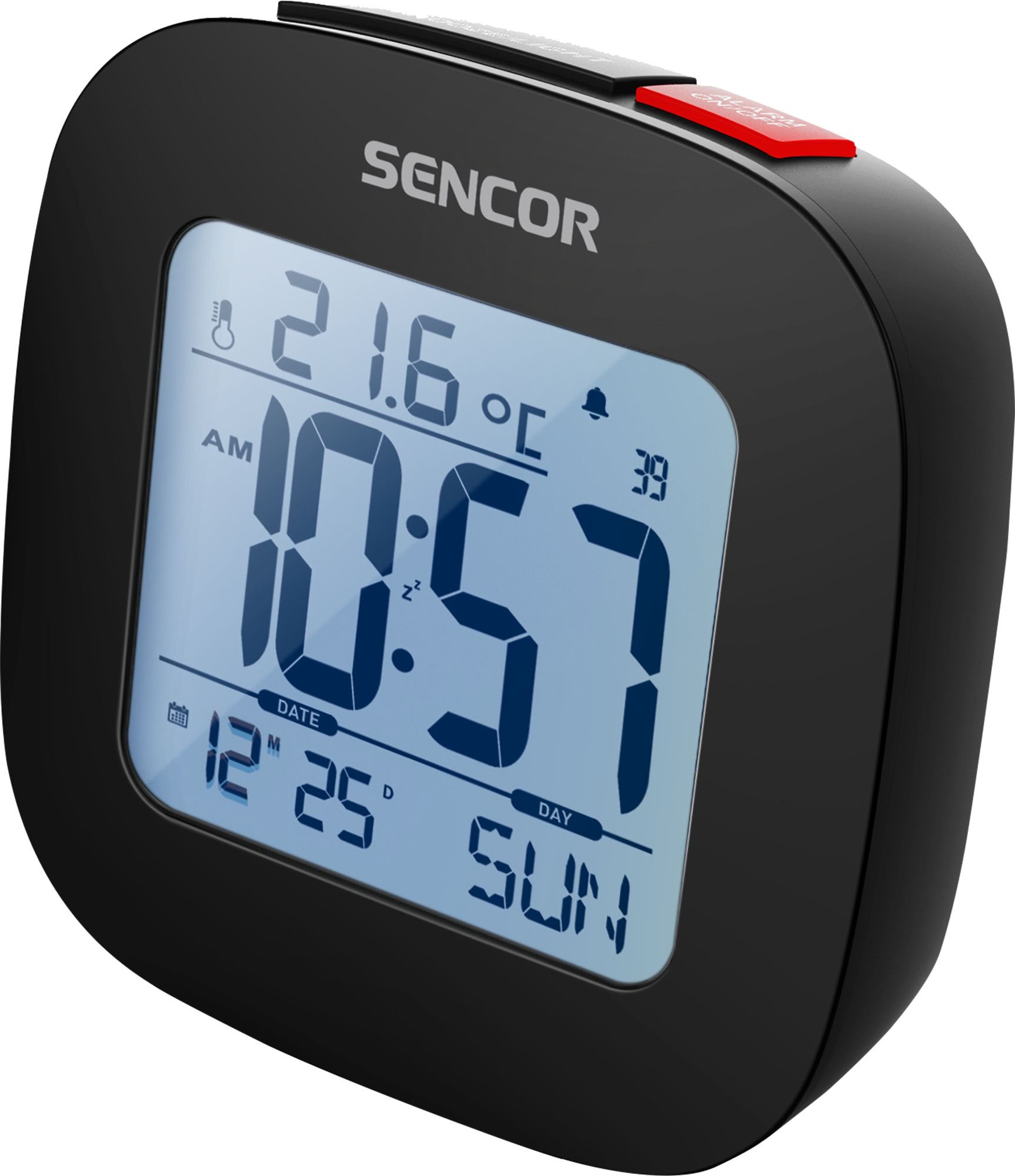 Ceasuri decorative - Ceas cu alarma Sencor Sdc 1200 B, Termometru, Calendar, Radio, Functie Snooze, Negru