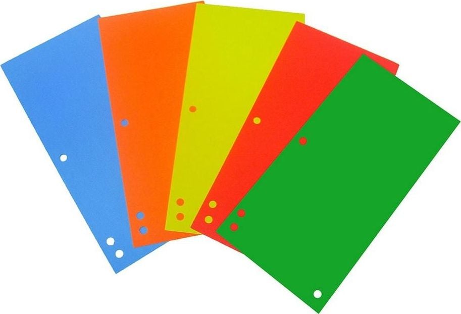 Etichete autoadezive - Separatoare carton pentru biblioraft, 5 culori, 100 buc/set