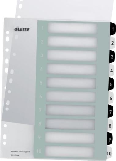 Coperta Binder - Separatoare din plastic Leitz pentru imprimarea textului pe carduri, Leitz WOW, 110, alb-negru 12150000