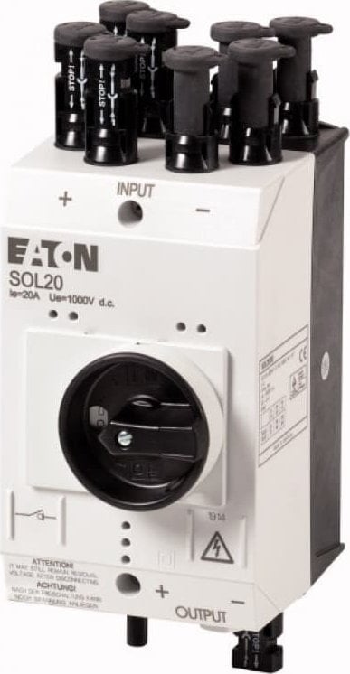 Separator întrerupător fotovoltaic Eaton 20A DC 4 șiruri MC4 SOL20/4MC4 120916