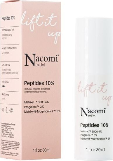 Ser lifting, Nacomi Next Level, Peptide 10%, Imbunatatirea conturului fetei, 30 ml