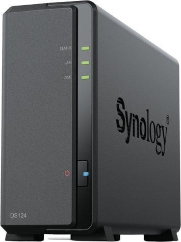 Serwer Synology Serwer DS124 1x0HDD RTD1619B 1GB DDR4 1xRJ45 2xUSB 2Y