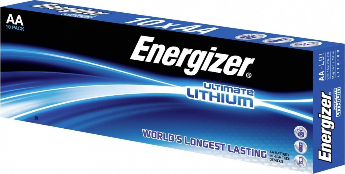 Set 10 baterii Energizer, L91, Ultimate Lithium, R6, AA