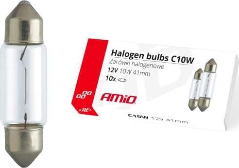 Set 10 becuri cu halogen C10W Festoon, 41mm, 12V