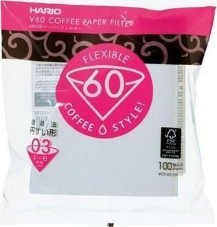 Accesorii si piese aparate cafea - Set 100 de filtre de hartie pentru cafetiera Hario, V60-03
