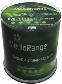 Set 100 discuri MediaRange, DVD+R, 4.7 GB, Argintiu