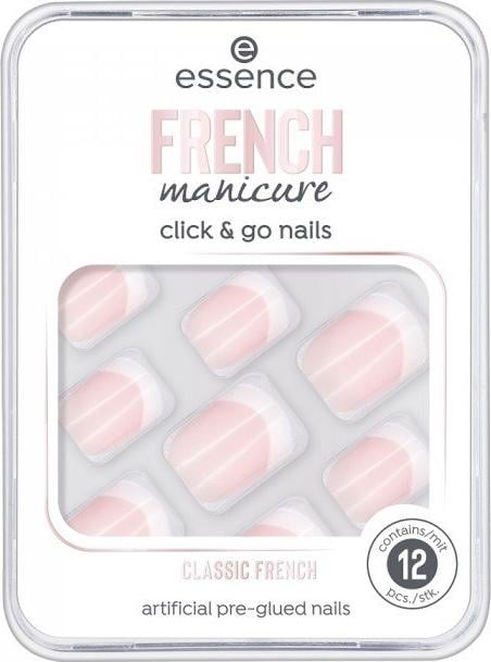 Set 12 unghii false Essence French Manicure Click & Go 01 Classic French