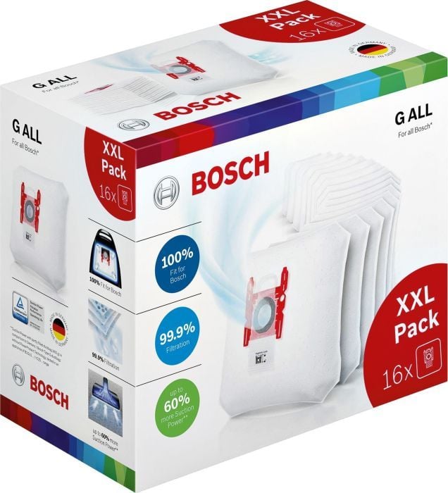 Set 16 saci Bosch BBZ16GALL, compatibili cu toate modelele, exceptand cele din gamele BSG8, BSN, VS08, VS01