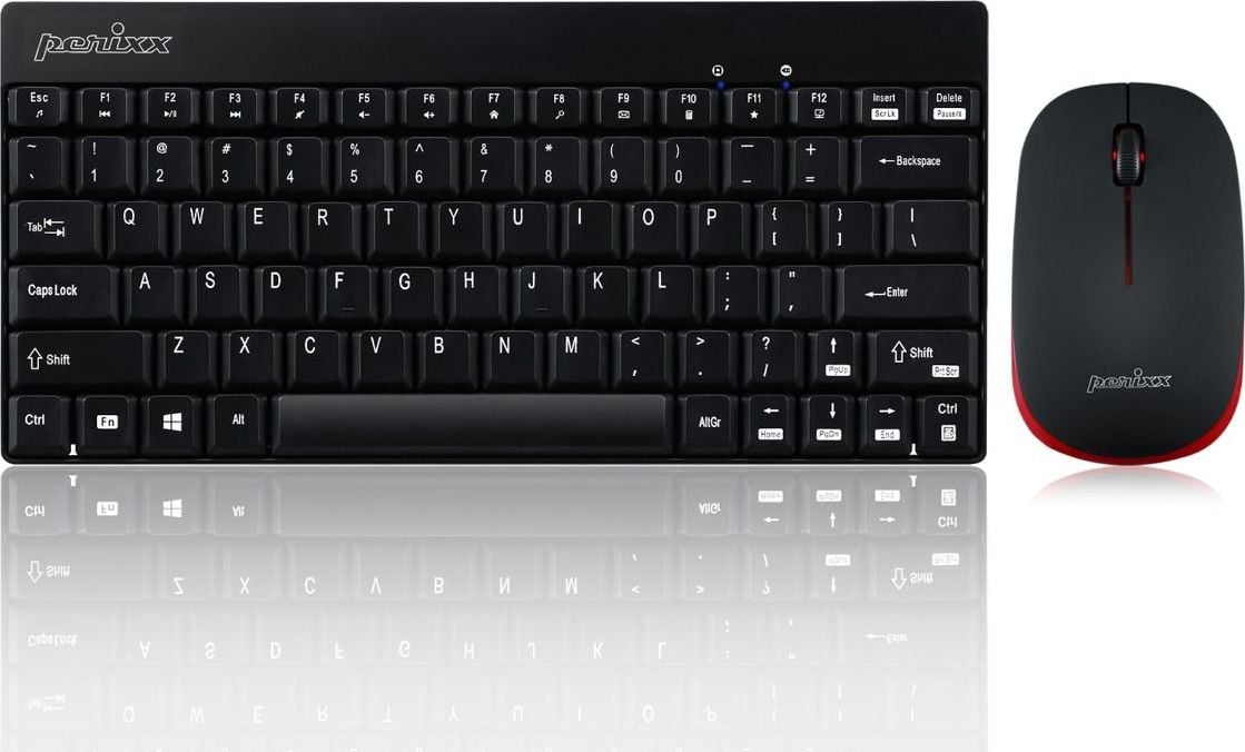 Kit Tastatura + Mouse - Set 1xTastatura si 1xMouse Perixx 11267, wireless, negru, US layout