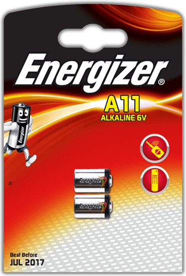 Set 2 baterii A11, 6V, alcaline, ENERGIZER, E11A B2, T114087
