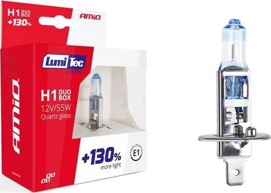 Set 2 becuri cu halogen H1 12V 55W LumiTec Limited 130%