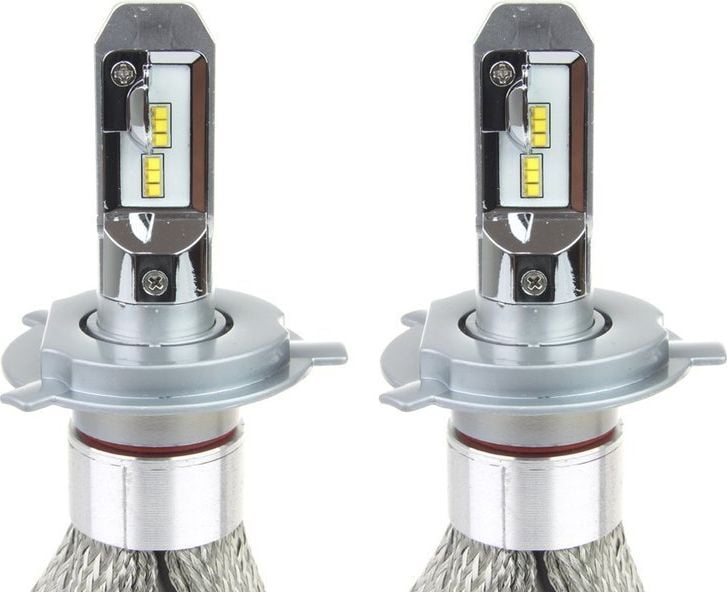 Set 2 becuri H4, 12 LED-uri 12-36V 50W, 3500lm, 6000K, slim, RS+ Series 01082 Amio