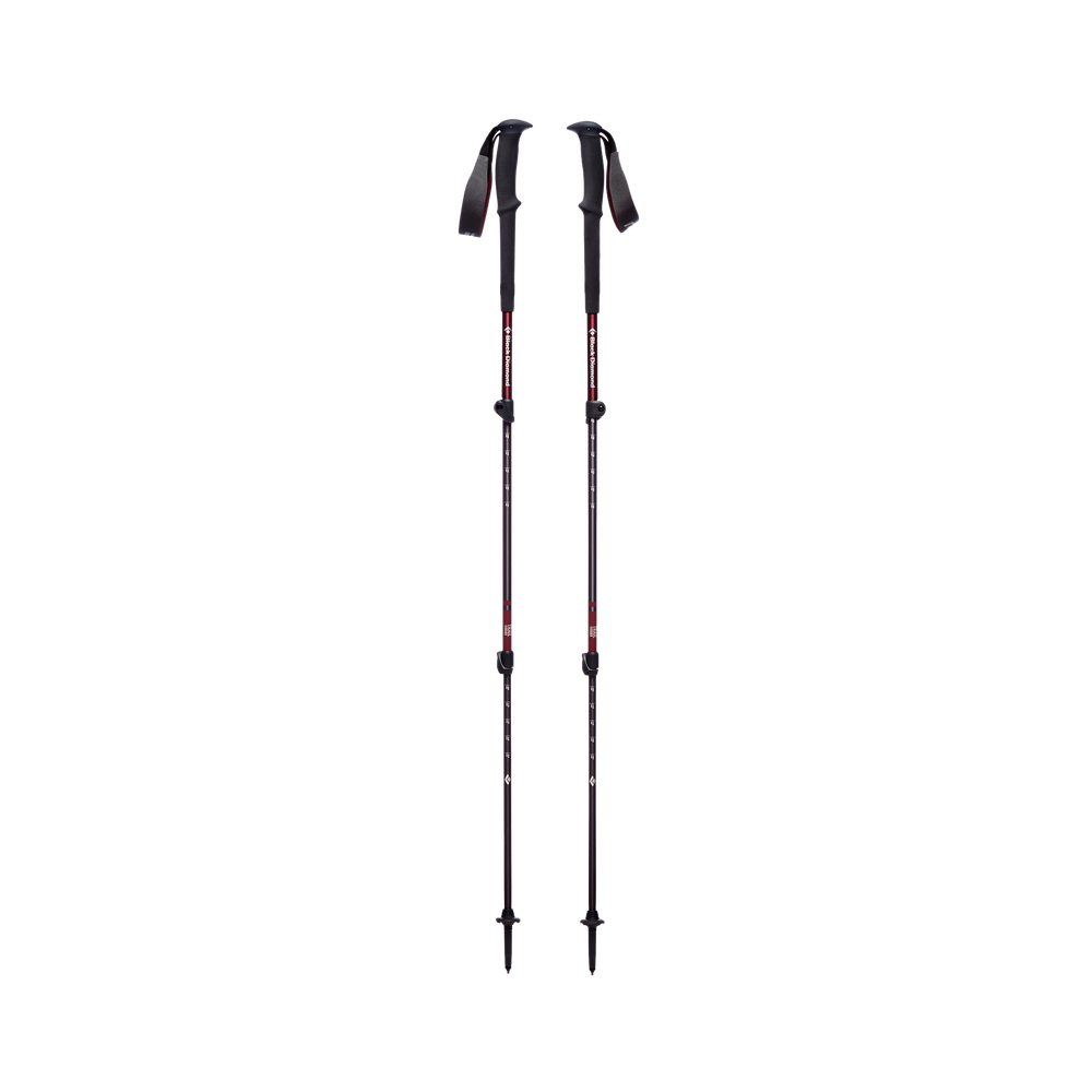 Set 2 bete de trekking pentru femei, Black Diamond, Trail, Aluminiu, 100-125 cm, Rosu