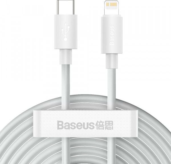 Set 2 Cabluri De Date Baseus Simple Wisdom Usb-C - Lightning Pd 20W 1.5M Alb